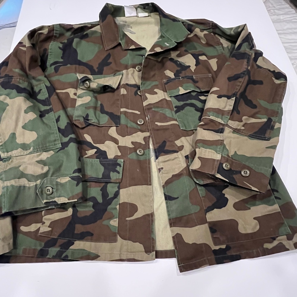 Propper Mens XL Regular Woodland Camo BDU Field Jacket Military Combat Coat